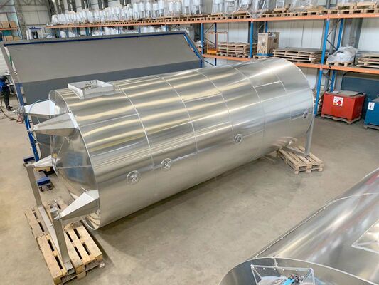 2 x Brand new 26.000L stainless-steel AISI304L vertical storage tanks.