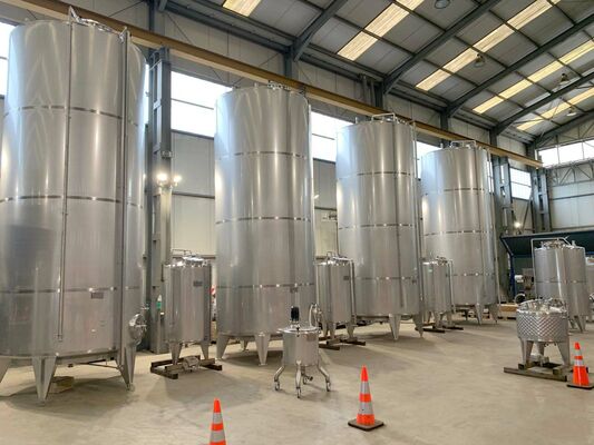 4 x New 26.000L stainless-steel AISI316L vertical mixing tanks.