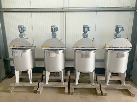 4 x neue vertikale 200L Edelstahl AISI316L Mischtanks