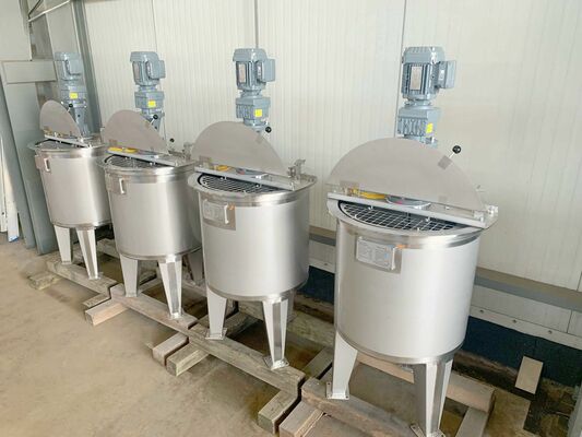 4 x neue vertikale 200L Edelstahl AISI316L Mischtanks