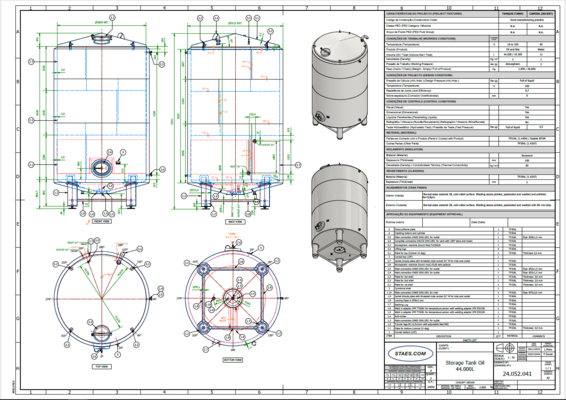 4 x Brand new 44.000L stainless-steel AISI316L vertical storage tanks.