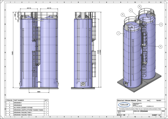 2 x verticaler gebrauchter Lagertanks mit 85.700 l aus Edelstahl AISI 304L