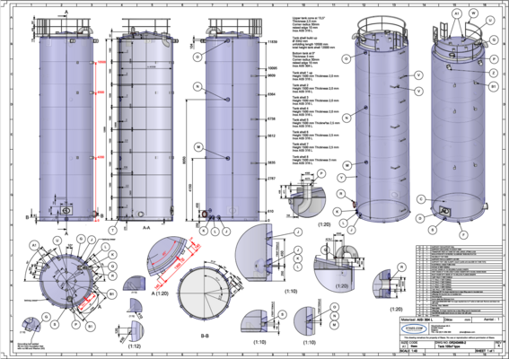 2 x New 105.000L stainless-steel AISI304L vertical storage tanks.